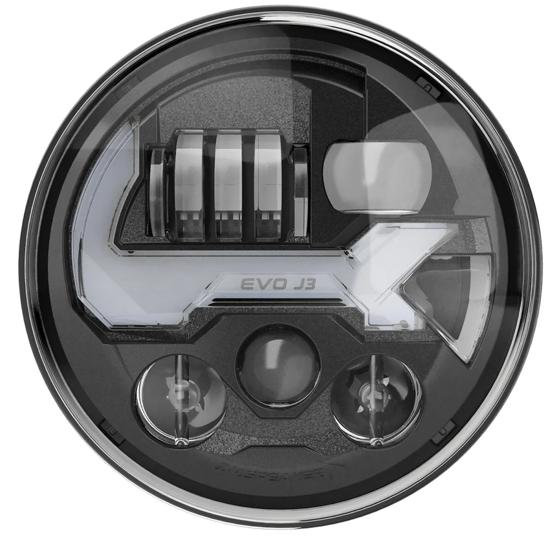 0557213 – JW SPEAKER Headlight Assembly, LED Bulb High And Low Projector Beam With Built In Turn Signal Clear/ Amber ...